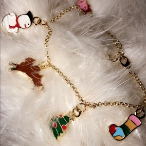 14k gold plated Christmas charm bracelet